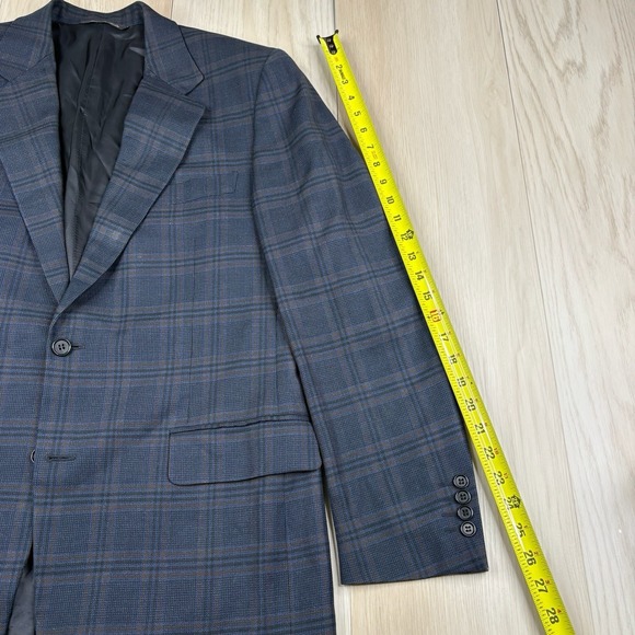 Canali For Bloomingdales Wool Lana Sport Coat Italy Windowpane 2 Button Size 38R - Picture 11 of 16